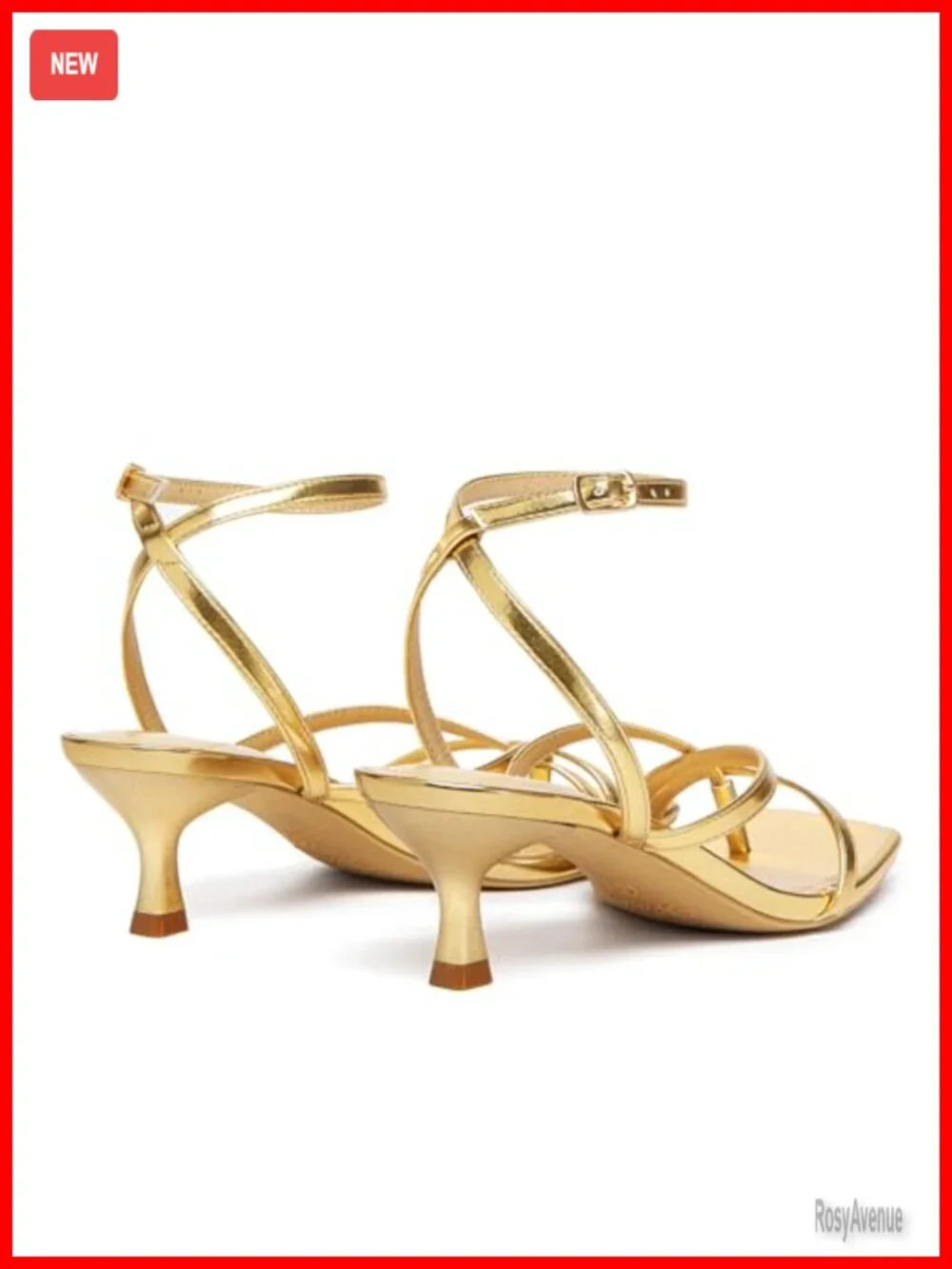 Women's Strappy Kitten Heels Square Toe Flip Flops Low Heels Ankle Strap Dress